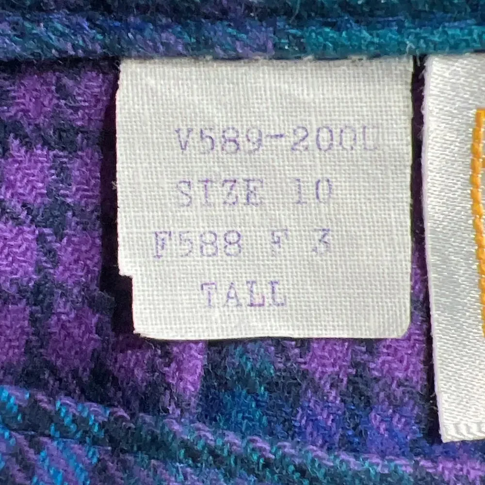Pendleton 100% Vintage Wool Plaid Skirt Size 10 TALL